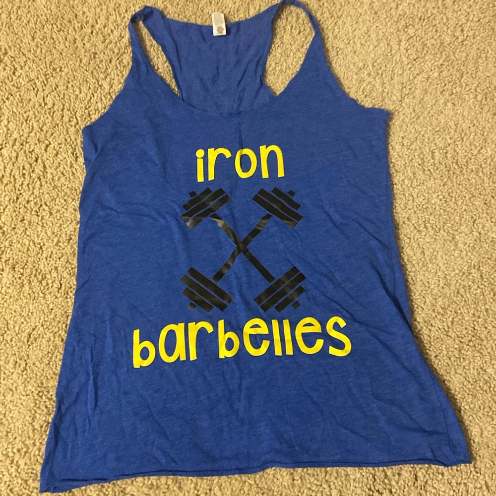 Blue workout tank top